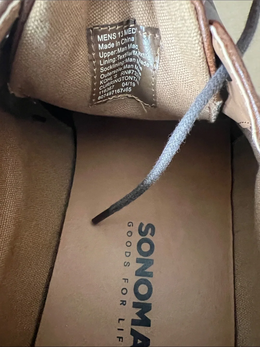 Sonoma Goods For Life Men's Brown Dress Shoes Size 13 Vitalize Ortholite